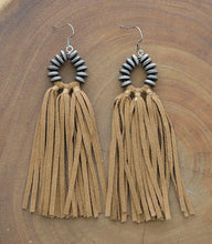 Cargar imagen en el visor de la galería, No One Like A Cowgirl - Tassel Earrings In Light Brown