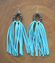 Cargar imagen en el visor de la galería, No One Like A Cowgirl - Tassel Earrings In Turquoise