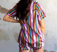 Load image into Gallery viewer, Purple/Pinkish Serape Aztec Lounge Short Set