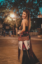 Cargar imagen en el visor de la galería, Apache Forest Snowfall - Tooled Leather Saddle Blanket Crossbody W/ Leather Fringe