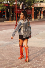 Cargar imagen en el visor de la galería, Punchy Cowgirl Tall Studded Serape Boots