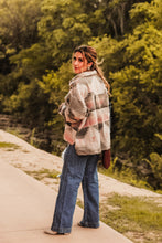 Load image into Gallery viewer, Monahans Pink Grey Aztec Raw Edge Lightweight Jacket
