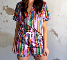Load image into Gallery viewer, Purple/Pinkish Serape Aztec Lounge Short Set