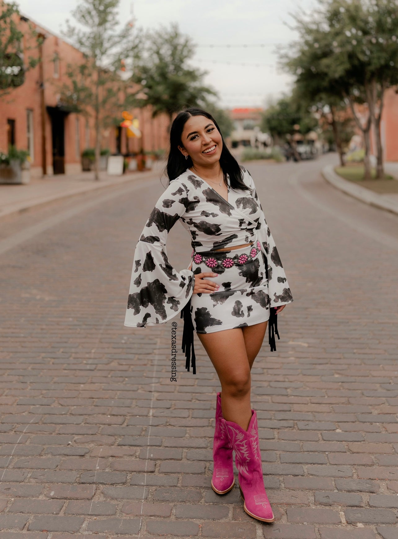 Cow print skirt pink hotsell