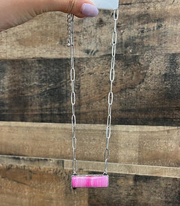 Pink Bar Necklace