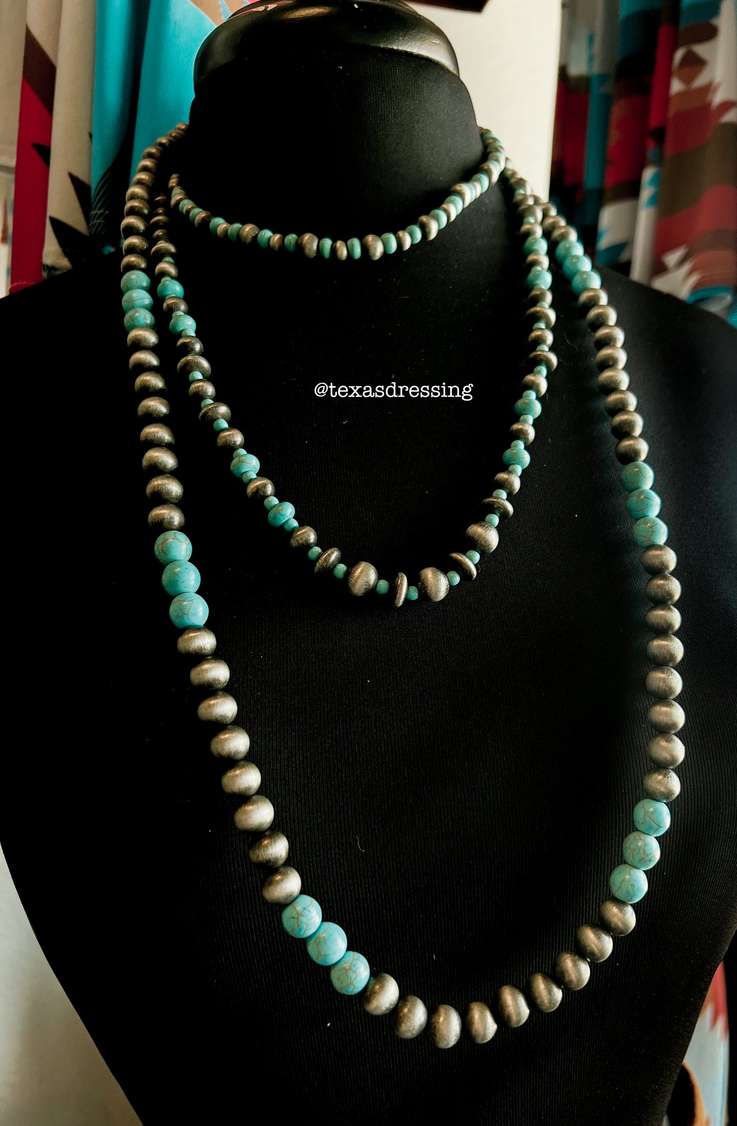 3 layer Turquoise & Navajo Necklace
