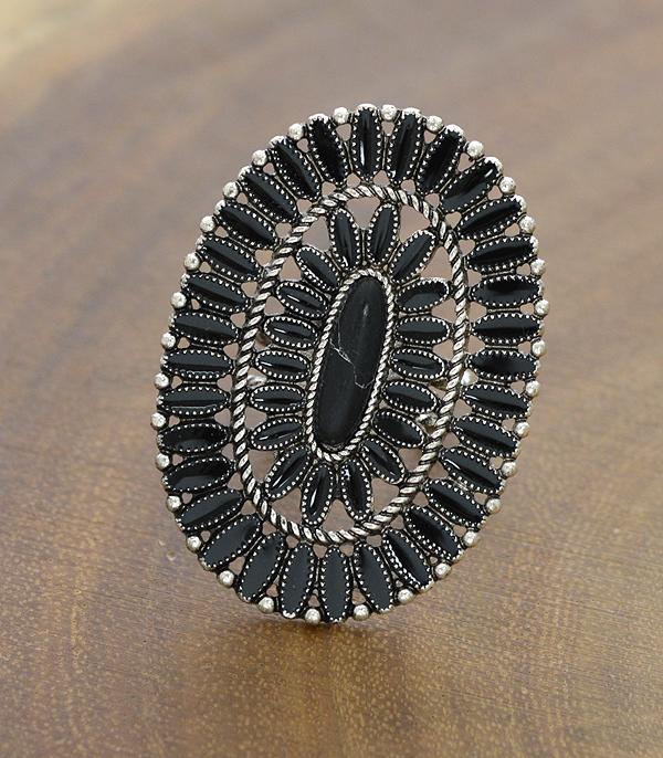 Classic Concho Ring - Black