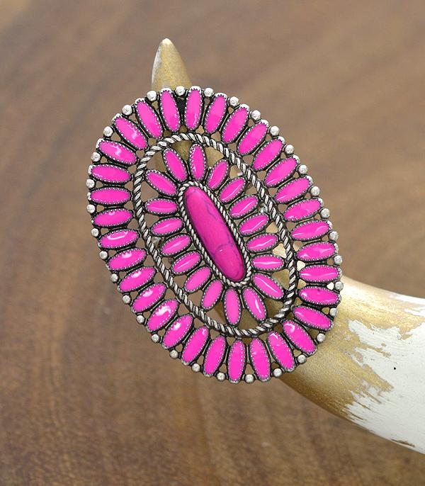 Classic Concho Ring - Pink