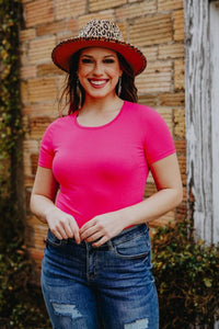 Malory - Pink Short Sleeve Bodysuit