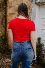 Load image into Gallery viewer, Malory - Red Short Sleeve Bodysuit