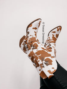 Walk All Over You - Cow Print Boots