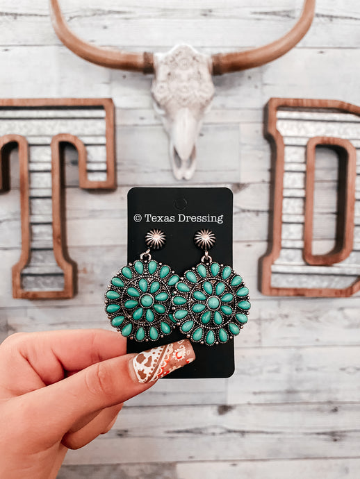 Run Wild - Round Turquoise Earrings