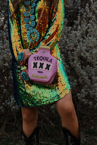 GlitterTotal Regret Guaranteed Tequila Handbag - Pink