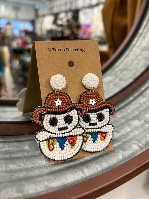 Boo Cowboy Ghost Earrings