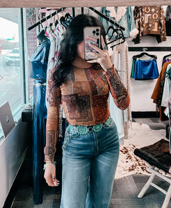 Cowtown - Paisley Mesh Top