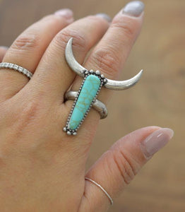 Turquoise Steer Head Ring