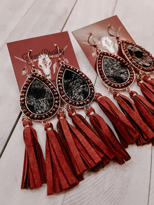 Macey - Cowhide Earrings