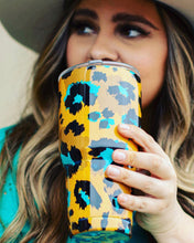 Load image into Gallery viewer, Mustard Turquoise Leopard Tumbler