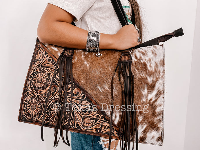 Houston - Leather and Cowhide Handbag