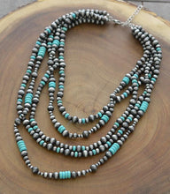 Cargar imagen en el visor de la galería, 5 Multi-Layer - Turquoise Necklace