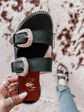 Load image into Gallery viewer, Second Rodeo - Black Buckle Sandals