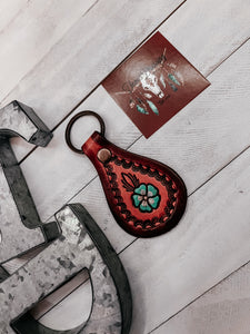 Flor de Campo - Leather Keychain