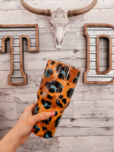 Load image into Gallery viewer, Mustard Turquoise Leopard Tumbler
