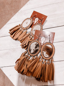 Jacey - Cowhide Earrings