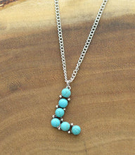 Cargar imagen en el visor de la galería, Turquoise Initial Necklace - Medium Size