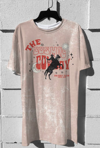 Cosmic Cowboy T-Shirt Dress - one size