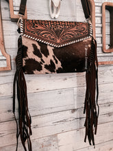 Load image into Gallery viewer, Bailey - Cowhide Leather Fringe Crossbody