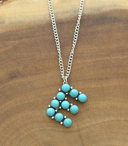 Turquoise Initial Necklace - Medium Size