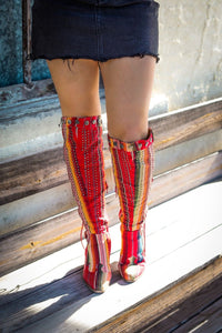 Punchy Cowgirl Tall Studded Serape Boots