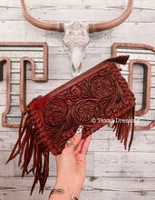 Load image into Gallery viewer, Wynette - Fringe Tooled Leather Clutch