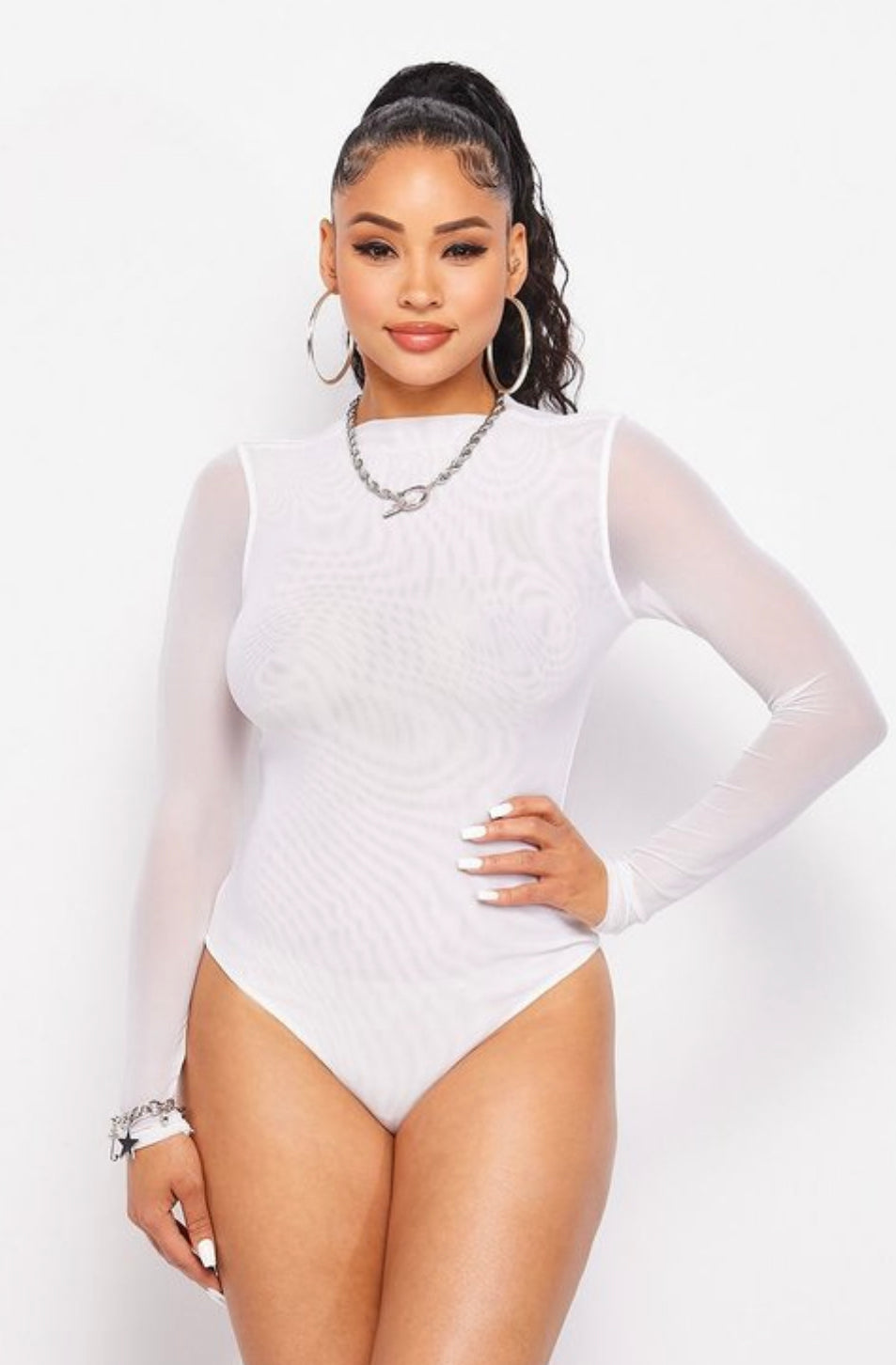 White Mesh Bodysuit – Texas Dressing