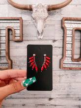 Load image into Gallery viewer, Del Rio Spike Studs - Coral/Red