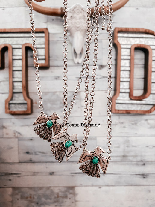 Roam Free Turquoise Thunderbird Necklace