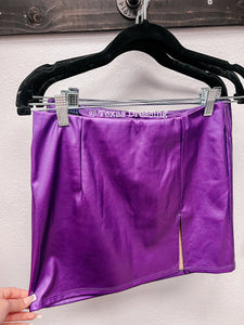 Travolta Metallic Skirt - Purple