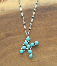 Load image into Gallery viewer, Turquoise Initial Necklace - Medium Size