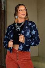 Load image into Gallery viewer, Cosmic Cowgirl - Raw Hem Denim Cropped Blazer / Jacket