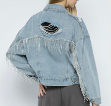 Load image into Gallery viewer, Dolly Rhinestone Fringe Jacket