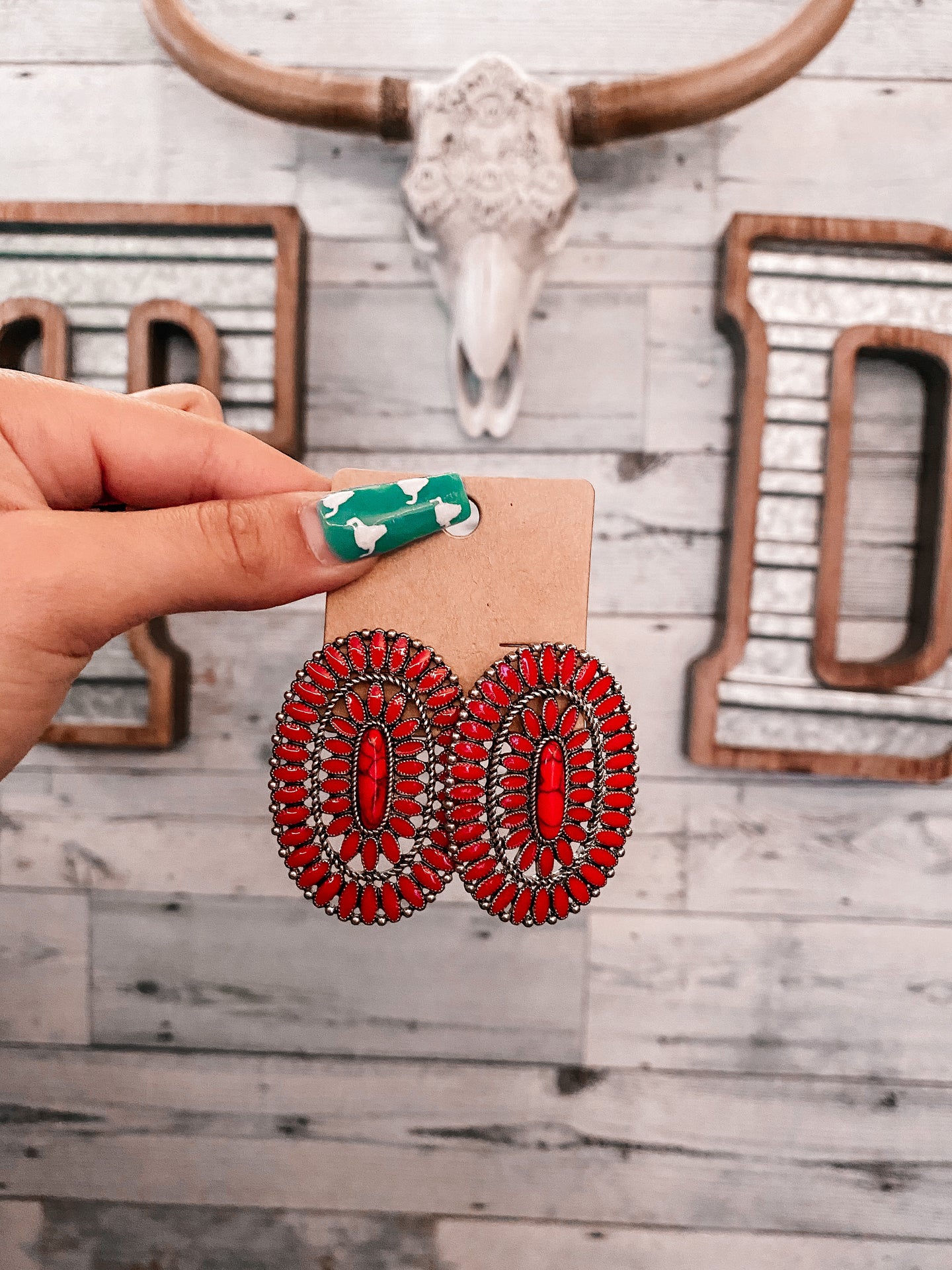 The Classic Large Coral/Red Studs