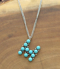 Cargar imagen en el visor de la galería, Turquoise Initial Necklace - Medium Size