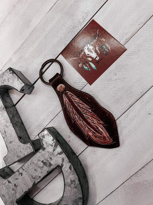 The Feather - Leather Keychain