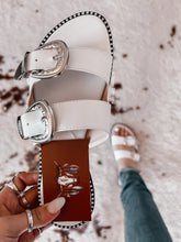 Load image into Gallery viewer, Second Rodeo - White Buckle Sandals