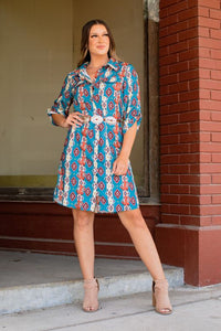 Geraldene - Long Pearl Snap Tunic / Dress