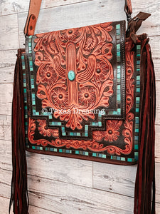 Boujee Cowgirl - Tooled Leather Crossbody