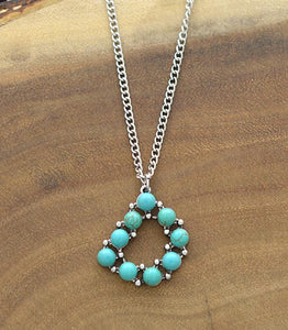 Turquoise Initial Necklace - Medium Size