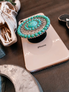 Round Turquoise Phone Holder