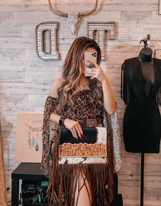Cowtown - Cowhide Leather Fringe Crossbody